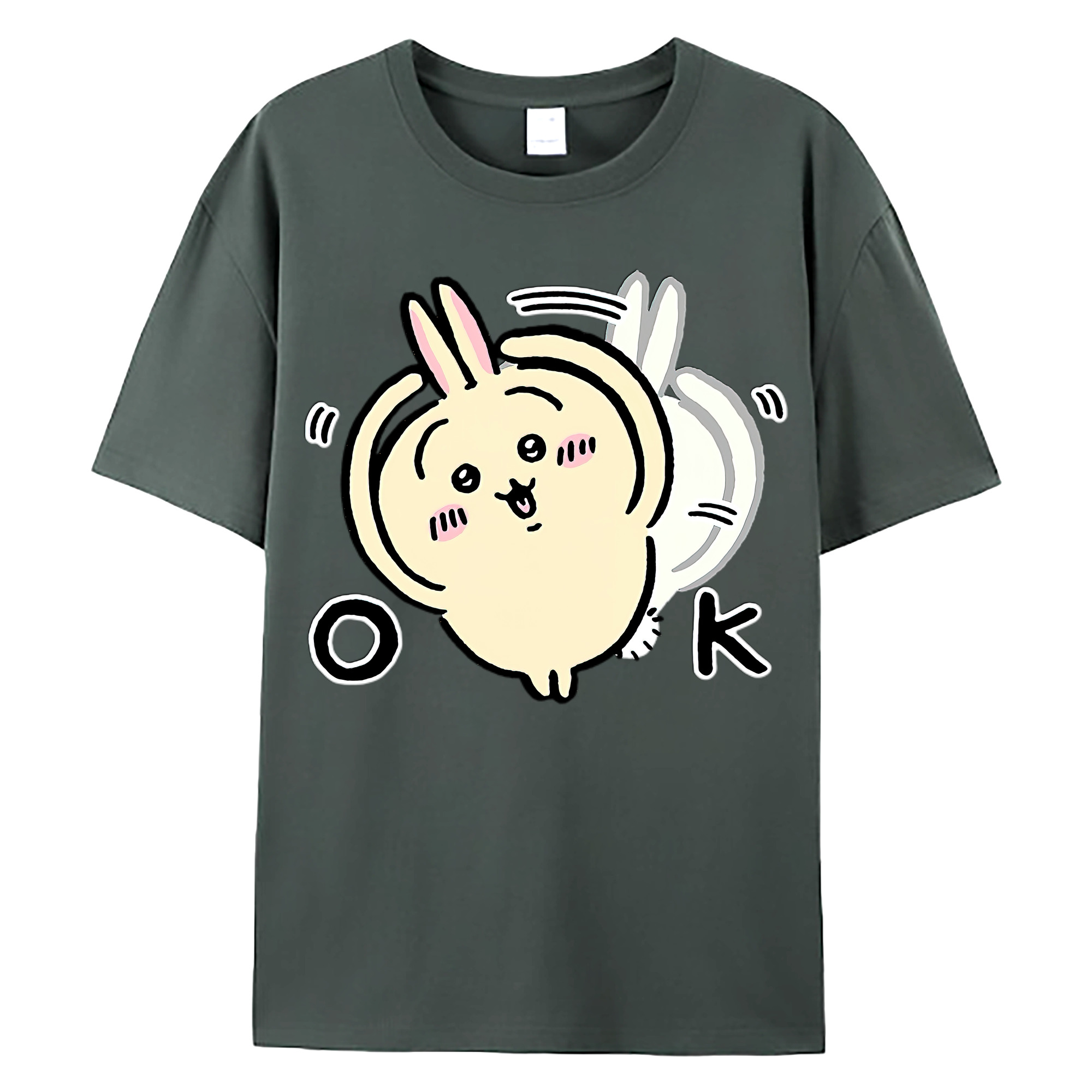 （画像用） ちいかわ うさぎ Chii-kawa usagi 綿100％ メンズ半袖Tシャツ｜肌触りやわらか＆通気性
